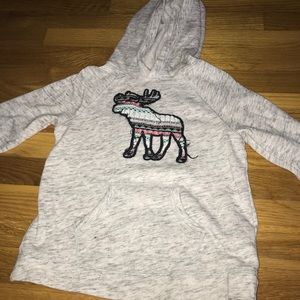 Grey Abercrombie Hoodie w/ Distressed Moose